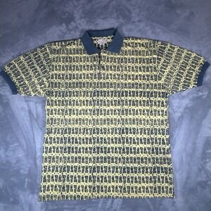 Vintage Noa Noa Hawaiian Polo Shirt Men's Size 2XL 100% Cotton Geometric Y2K